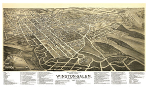 Vintage Map of Winston-Salem, North Carolina 1891