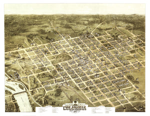 Vintage Map of Columbia, South Carolina 1872