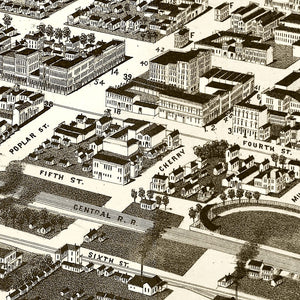 Vintage Map of Macon, Georgia 1887