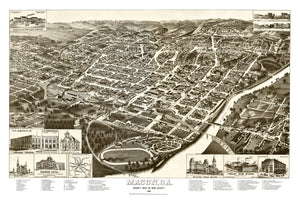 Vintage Map of Macon, Georgia 1887
