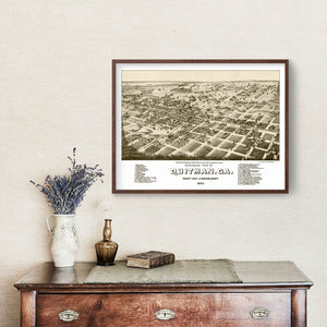 Vintage Map of Quitman, Georgia 1885