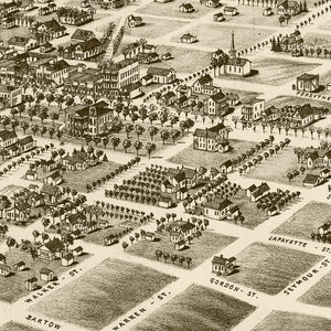 Vintage Map of Quitman, Georgia 1885