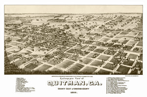 Vintage Map of Quitman, Georgia 1885