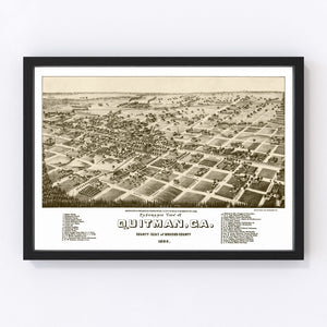 Vintage Map of Quitman, Georgia 1885