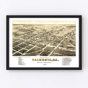 Vintage Map of Valdosta, Georgia 1885