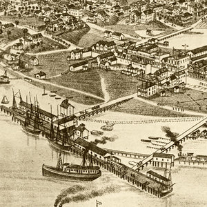 Vintage Map of Cedar Key, Florida 1884