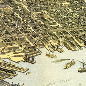 Vintage Map of Jacksonville, Florida 1893