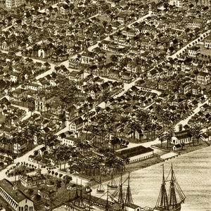 Vintage Map of Key West, Florida 1884