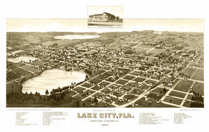 Vintage Map of Lake City, Florida 1885
