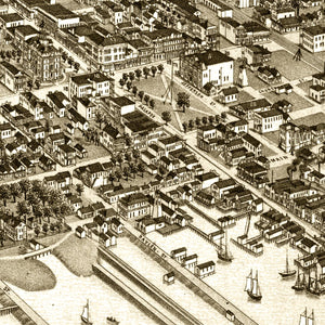 Vintage Map of Pensacola, Florida 1885