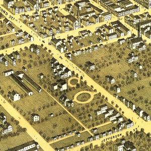 Vintage Map of Lexington, Kentucky 1871