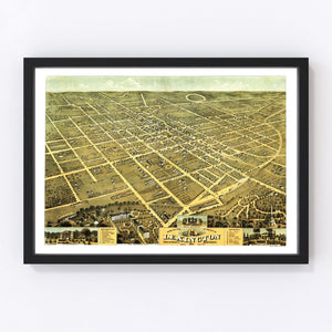 Vintage Map of Lexington, Kentucky 1871