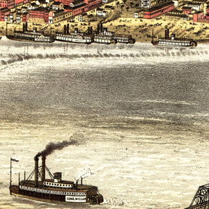 Vintage Map of Louisville, Kentucky 1876