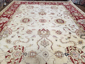 9x12 Rug, Peshawar Rug, Room Sized Rug, Pakistani Rug, Oushak Rug, Vintage Rug, Dining Room Rug, 9x12 Area Rugs, Neutral Rug, Nursery Decor