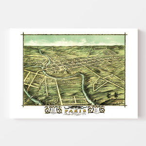 Vintage Map of Paris, Kentucky 1870