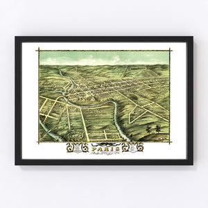 Vintage Map of Paris, Kentucky 1870