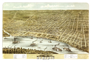 Vintage Map of Memphis, Tennessee 1870