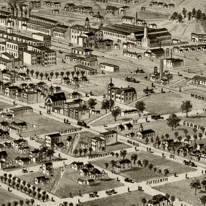 Vintage Map of Anniston, Alabama 1888