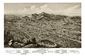 Vintage Map of Anniston, Alabama 1888