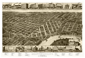 Vintage Map of Montgomery, Alabama 1887