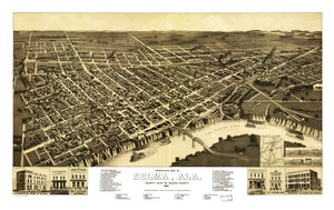 Vintage Map of Selma, Alabama 1887