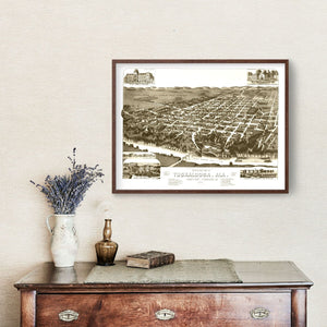 Vintage Map of Tuskaloosa, Alabama 1887