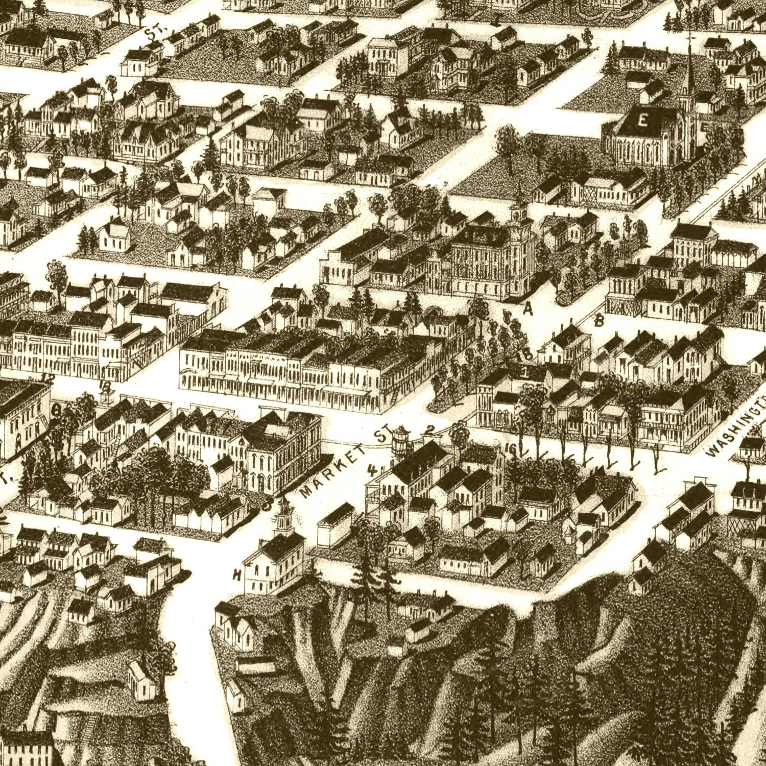 Vintage Map of Tuskaloosa, Alabama 1887