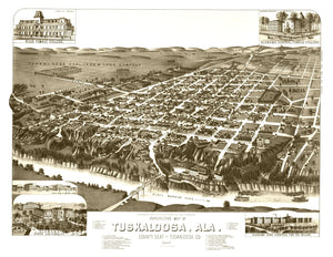 Vintage Map of Tuskaloosa, Alabama 1887