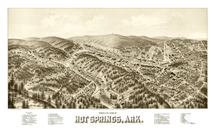 Vintage Map of Hot Springs, Arkansas 1888