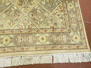 2' 7" X 9' Vintage Handmade India Floral Oriental Wool Runner Rug Hand Knotted