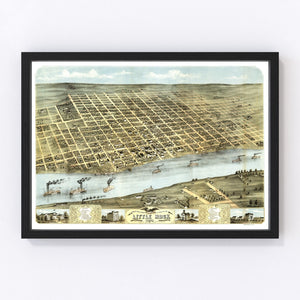 Vintage Map of Little Rock, Arkansas 1871