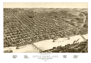 Vintage Map of Little Rock, Arkansas 1887