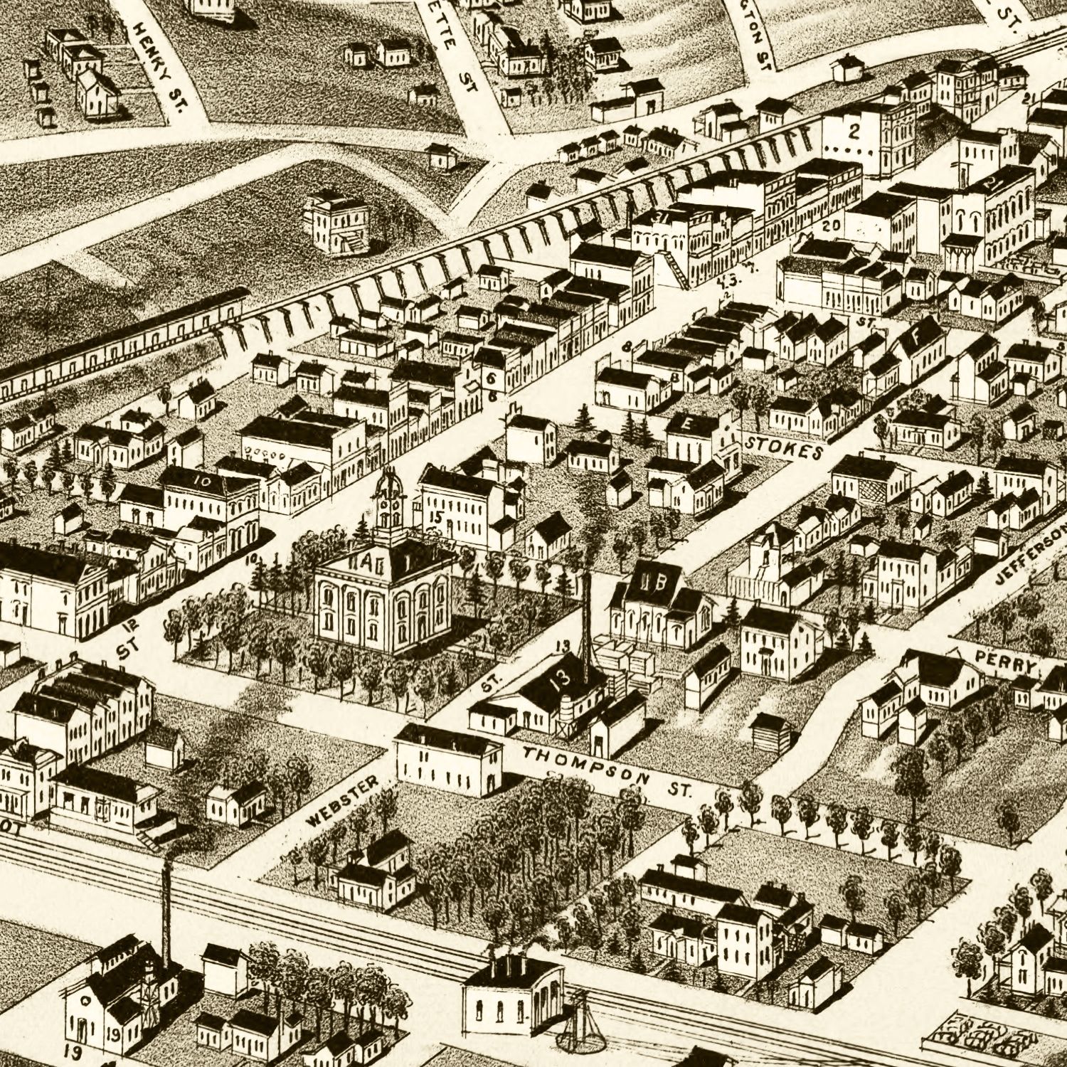 Vintage Map of Van Buren, Arkansas 1888