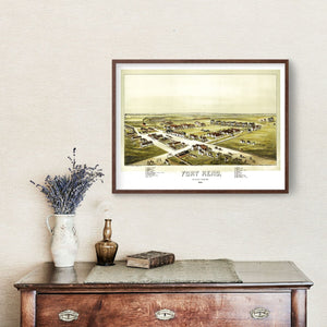 Vintage Map of Fort Reno, Oklahoma 1891