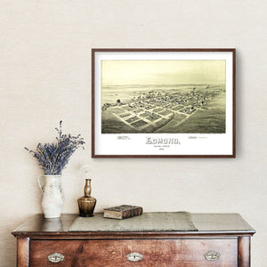 Vintage Map of Edmond, Oklahoma 1891