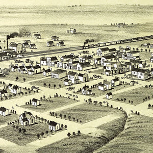 Vintage Map of Edmond, Oklahoma 1891