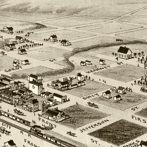 Vintage Map of Clarendon, Texas 1890
