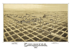 Vintage Map of Childress, Texas 1890