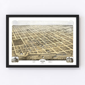 Vintage Map of Denison, Texas 1873