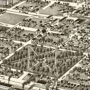 Vintage Map of Denison, Texas 1886
