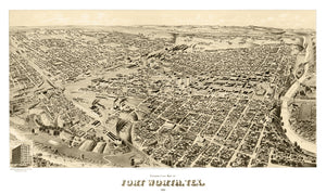 Vintage Map of Fort Worth, Texas 1891