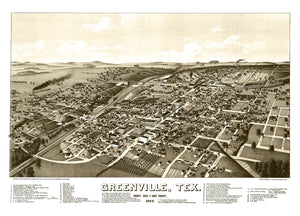 Vintage Map of Greenville, Texas 1886