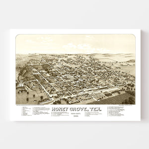 Vintage Map of Hone Grove, Texas 1885
