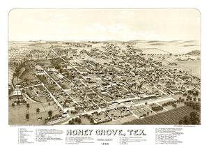 Vintage Map of Hone Grove, Texas 1885