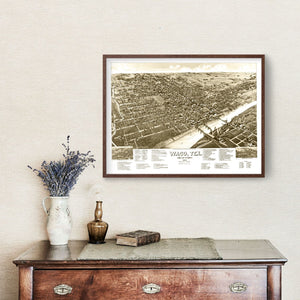 Vintage Map of Waco, Texas 1886