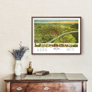 Vintage Map of Waco, Texas 1892