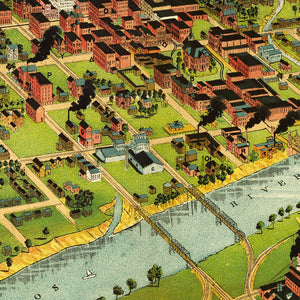 Vintage Map of Waco, Texas 1892