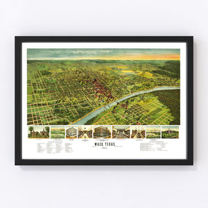 Vintage Map of Waco, Texas 1892