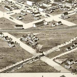 Vintage Map of Wolfe City, Texas 1891