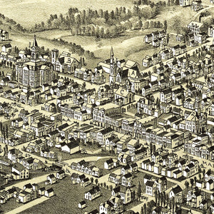 Vintage Map of Barnesville, Ohio 1899